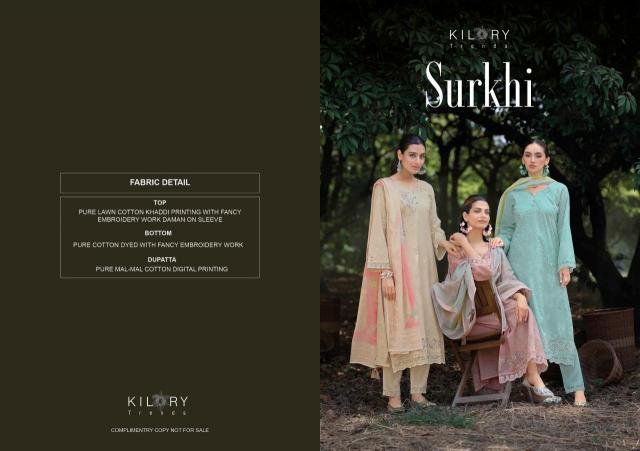 Kilory trends surkhi Wholesale designer suits supplier