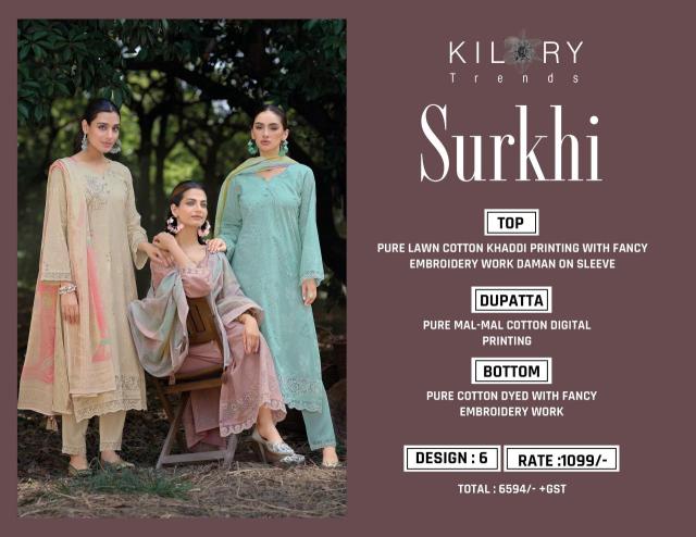 Kilory trends surkhi Wholesale designer suits supplier
