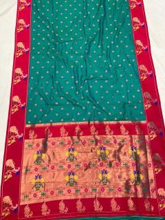 Meenakari Paithani soft silk Wholesale saree market in India