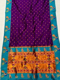 Meenakari Paithani soft silk Wholesale saree market in India