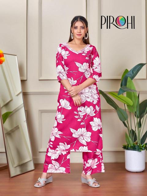 Pirohi kanchi rayon coord set Designer Kurtis in Ahmedabad