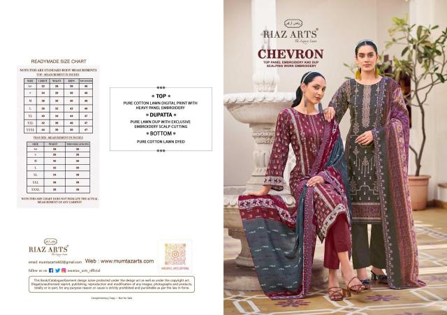 Riaz arts chevron Fancy dress material wholesale in Mumbai