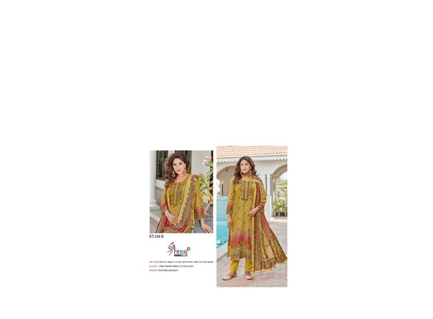 Shree Fabs kt 230 catalog pakistani designer suits with laces in Surat