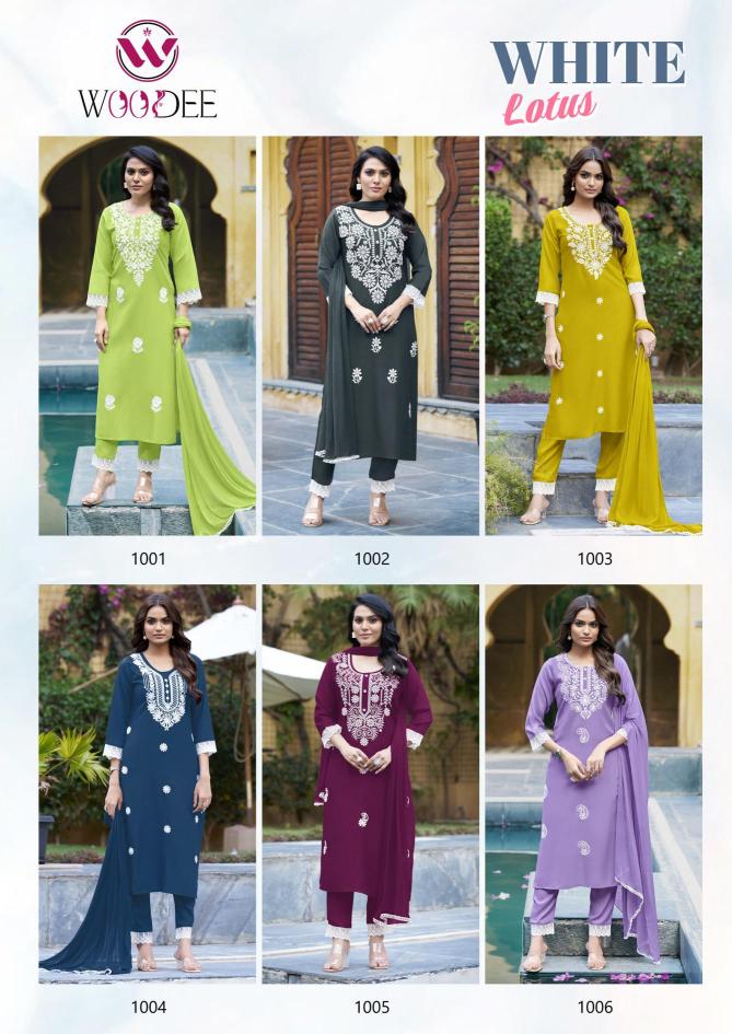 Woodee white lotus Kurtis with price in Hyderabad