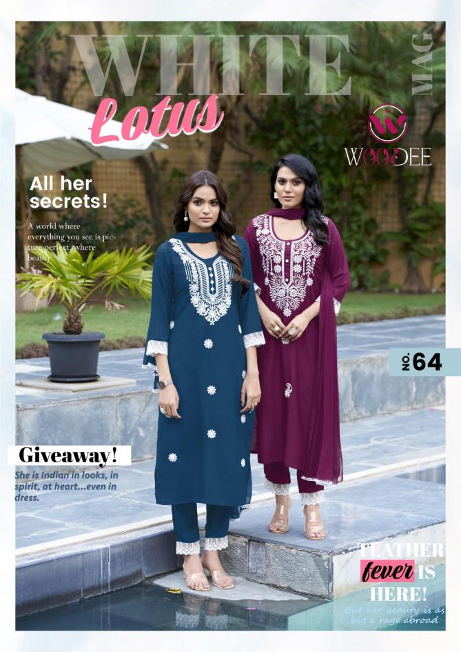 Woodee white lotus Kurtis with price in Hyderabad