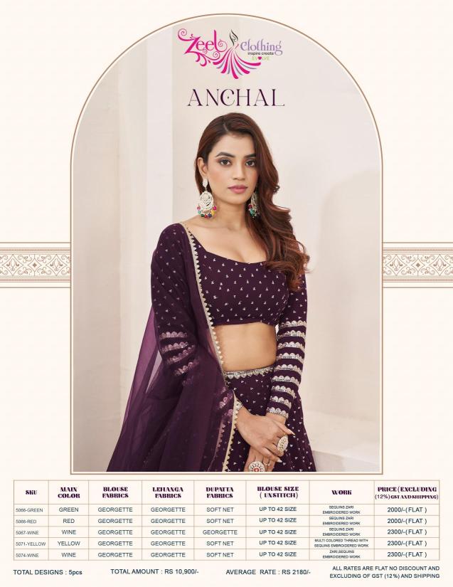 Zeel clothing anchal Lehenga Choli at wholesale price