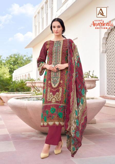 Alok suit anarkali 6 Wholesale unstitched dress materials