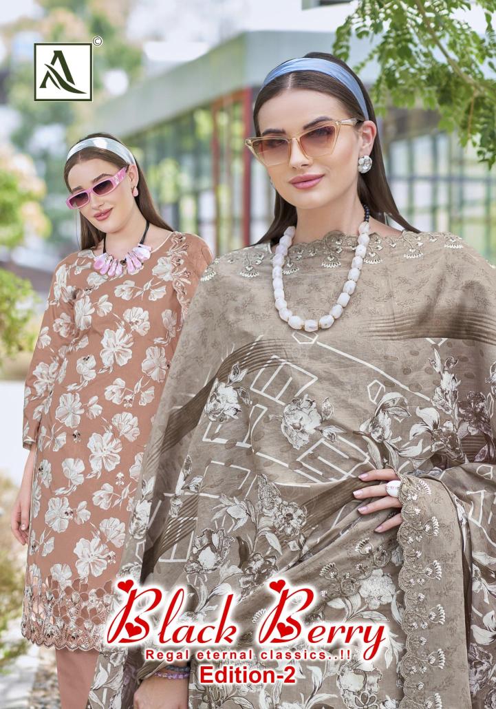 Alok suit black berry 2 Wholesale dress materials suppliers in Gujarat