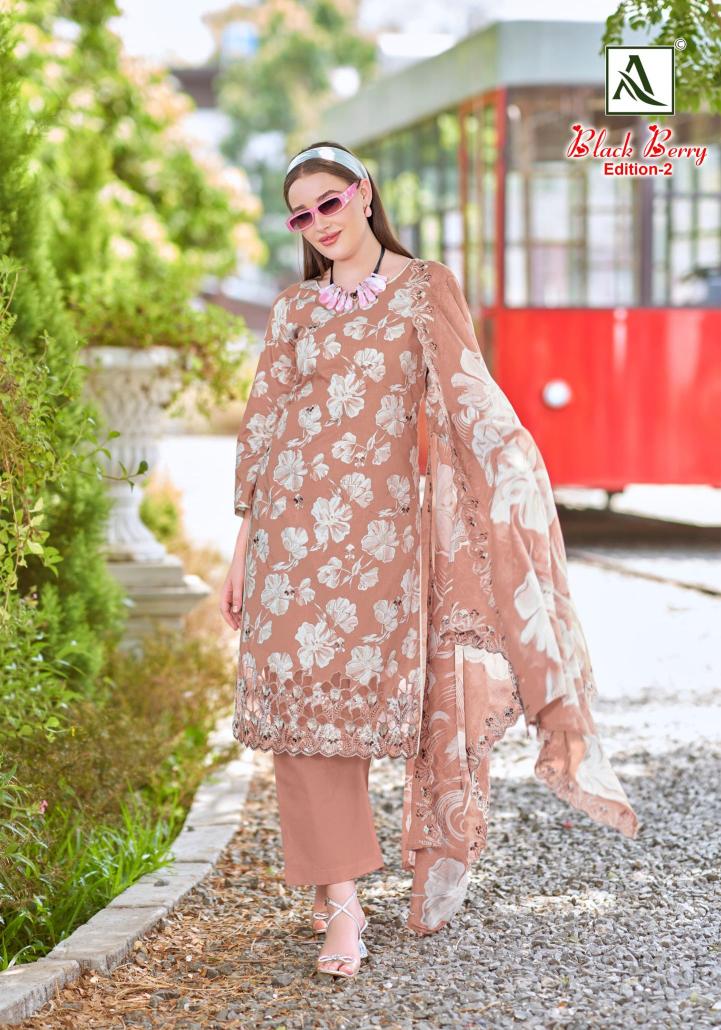 Alok suit black berry 2 Wholesale dress materials suppliers in Gujarat