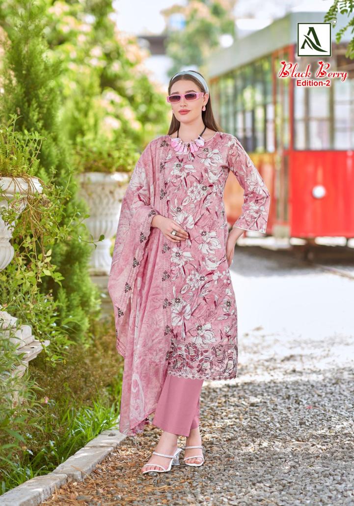 Alok suit black berry 2 Wholesale dress materials suppliers in Gujarat