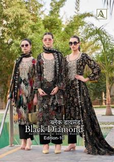 Alok suit black diamond 10 Designer dress material wholesale
