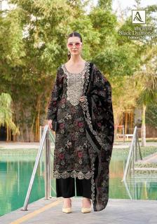 Alok suit black diamond 10 Designer dress material wholesale