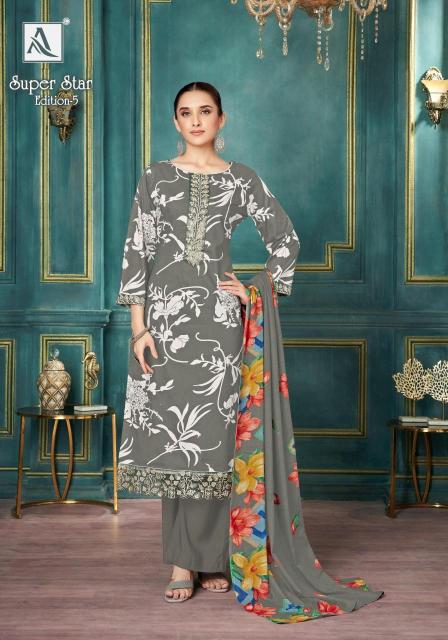 Alok suit super star 5 Wholesale dress material for boutique