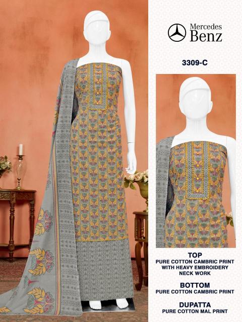 Bipson prints mercedes 3309  Wholesale dress material market in Hyderabad