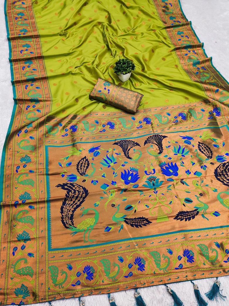 Coin paithani soft silk zari weawing meenakari Saree wholesalers online