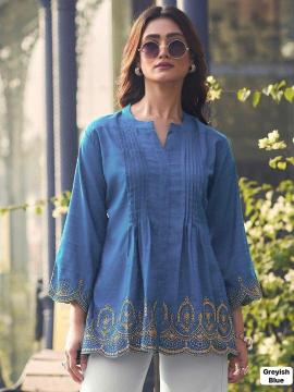 Ff heavy rayon slub short top Wholesale kurti supplier in Ahmedabad