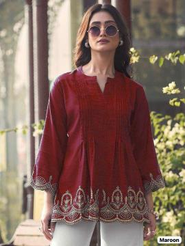 Ff heavy rayon slub short top Wholesale kurti supplier in Ahmedabad