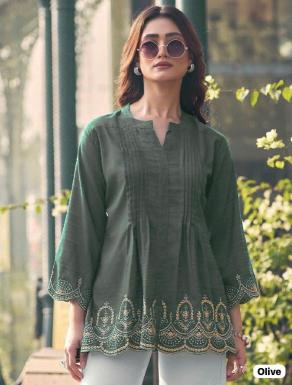 Ff heavy rayon slub short top Wholesale kurti supplier in Ahmedabad
