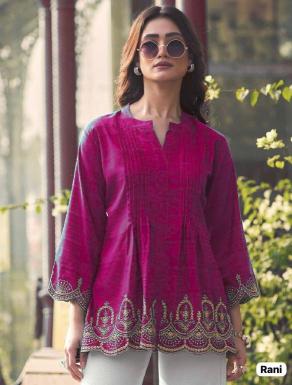 Ff heavy rayon slub short top Wholesale kurti supplier in Ahmedabad