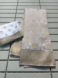 Finest elegant pure crepe khadi silk Trendy sarees for boutique