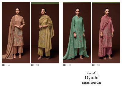 Ganga dyuthi 3615 Wholesale designer dress materials