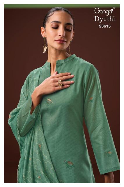 Ganga dyuthi 3615 Wholesale designer dress materials