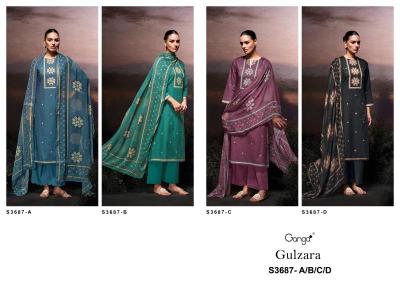 Ganga gulzara 3687 Cotton dress materials in Kolkata