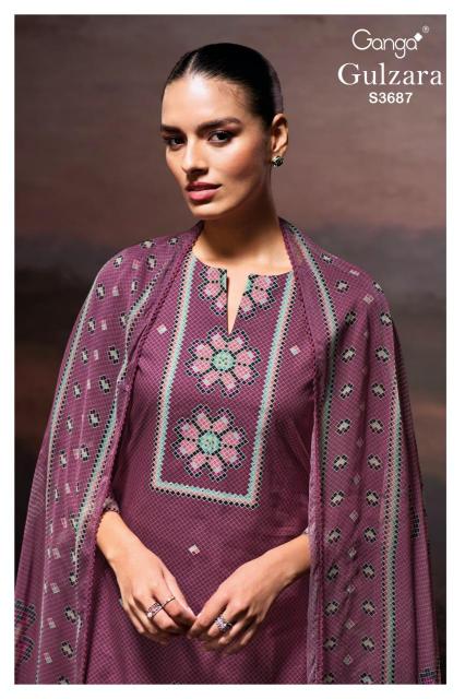 Ganga gulzara 3687 Cotton dress materials in Kolkata