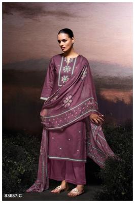 Ganga gulzara 3687 Cotton dress materials in Kolkata