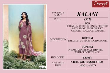 Ganga kalani 3679 Wholesale dress materials in India
