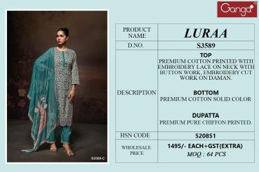 Ganga luraa 3589 Wholesale cotton dress materials