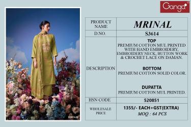 Ganga mrinal 3614 Designer dress materials wholesale in Hyderabad