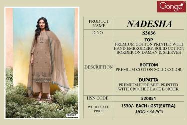 Ganga nadesha 3636 Surat dress material wholesale market