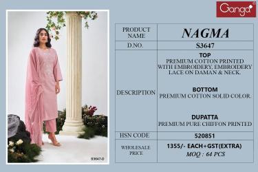 Ganga nagma 3647 Wholesale dress material suppliers in Hyderabad