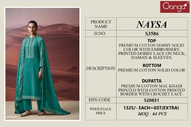 Ganga naysa 3586 Dress material wholesalers