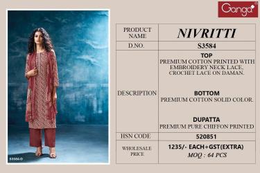 Ganga nivritti 3584 Surat dress materials catalogue