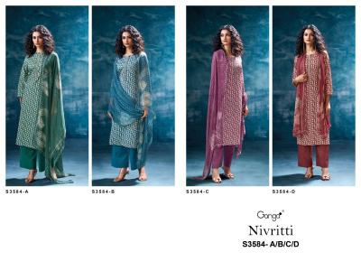 Ganga nivritti 3584 Surat dress materials catalogue