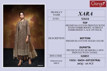 Ganga xara 3634 cotton printed Dress materials wholesale market