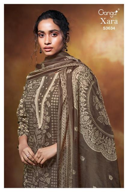 Ganga xara 3634 cotton printed Dress materials wholesale market