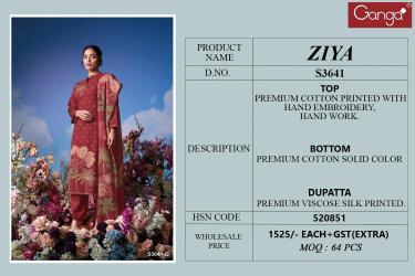 Ganga ziya 3641 Wholesale dress materials online