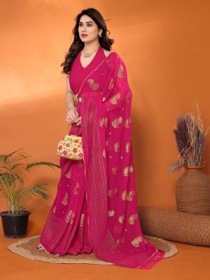 GC soft georgette with foil work Bulk saree suppliers in India