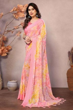 GC soft grorgette patta Saree exporters in Mumbai