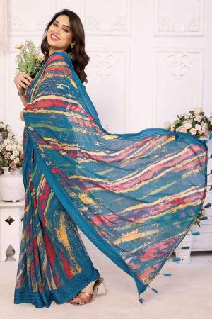 GC soft grorgette patta Saree exporters in Mumbai