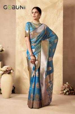 Gobuni sabyasachi rich silk pallu Fancy sarees wholesale in Surat