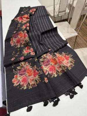 Indeed digital print Floral Printed sarees for boutique