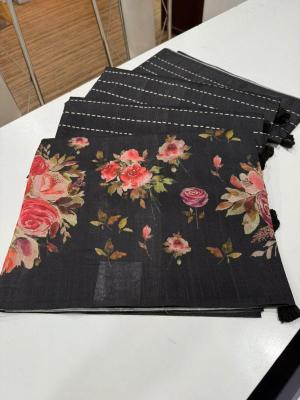Indeed digital print Floral Printed sarees for boutique