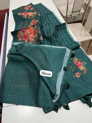 Indeed digital print Floral Printed sarees for boutique