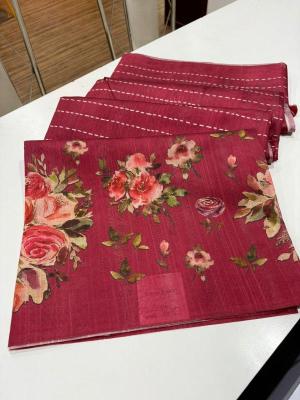 Indeed digital print Floral Printed sarees for boutique