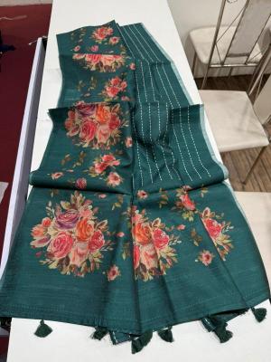 Indeed digital print Floral Printed sarees for boutique