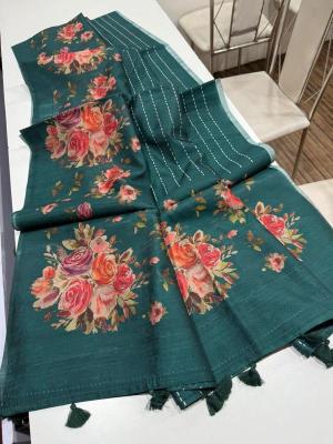 Indeed digital print Floral Printed sarees for boutique
